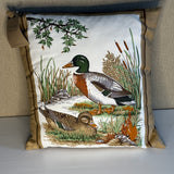 Pillow - Vintage Bird and Duck Fabric - 13 x 13