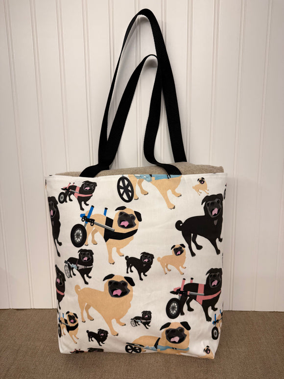 Tote Bag - Mobility-Challenged Pugs