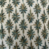 Pillow - Embroidered Stars in Seaglass Green on White - 11 x 11