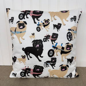 Pillow - 15x15 Mobility-Challenged Pugs