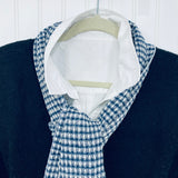 Scarves - Waffle Pattern - Navy and White